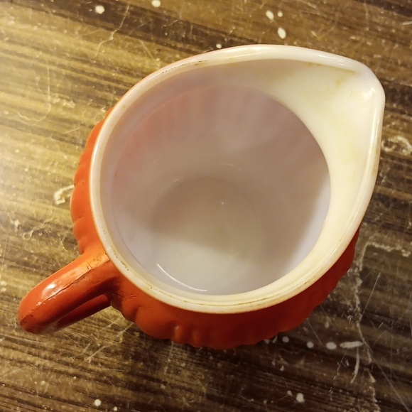 Vintage Hazel Atlas platonic Orange creamer mcm retro shabby chic farmhouse - Picture 3 of 4